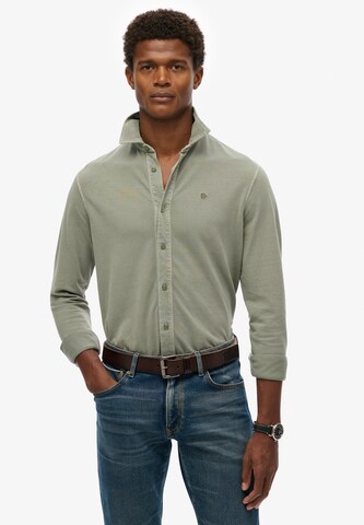 Superdry Regular fit Overhemd in Groen: voorkant
