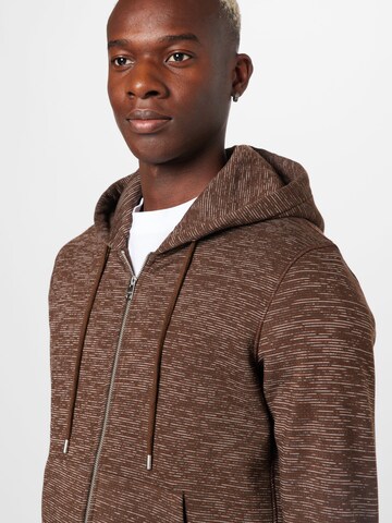 s.Oliver Zip-Up Hoodie in Brown