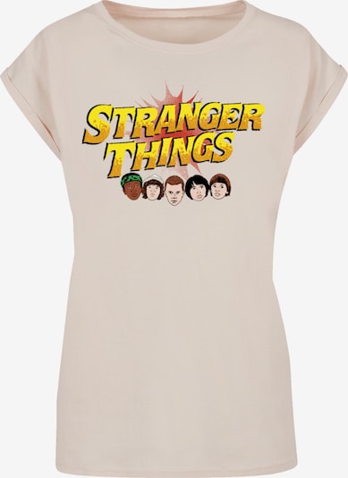 F4NT4STIC T-Shirt 'Stranger Things Comic Heads Netflix TV Series' in sand / gelb / orange / schwarz, Produktansicht