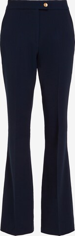 TOMMY HILFIGER Flared Pleated Pants in Blue: front