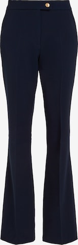 TOMMY HILFIGER Flared Pleated Pants in Blue: front
