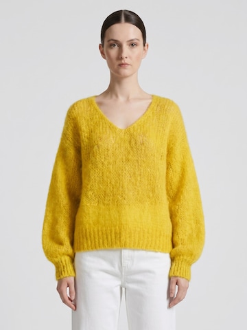 Pull-over oversize 'Milana Mohair' americandreams en jaune : devant