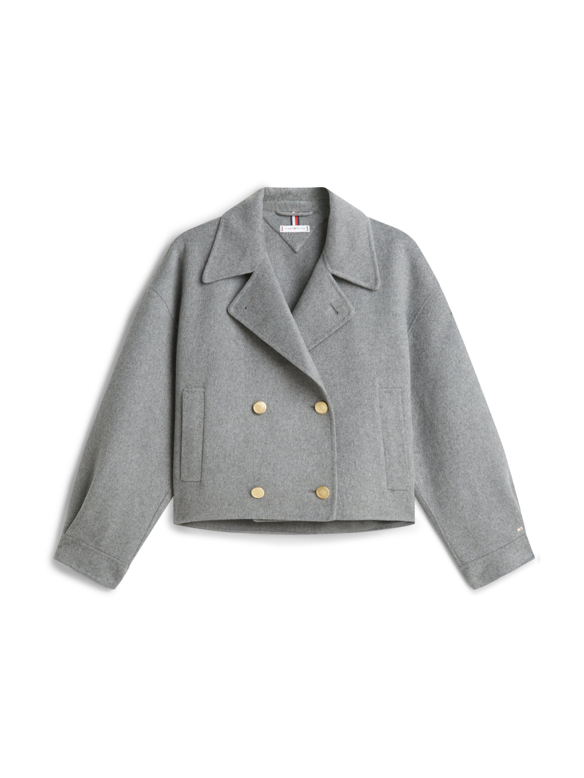 TOMMY HILFIGER Φθινοπωρινό και ανοιξιάτικο μπουφάν σε γκρι: μπροστά