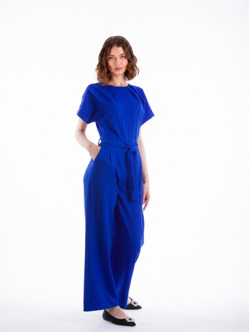 Combinaison 'Royal Blue Wide-Leg Jumpsuit' BIBI SAKALIEVA en bleu