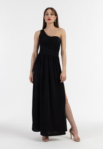 faina Evening Dress in Black: front