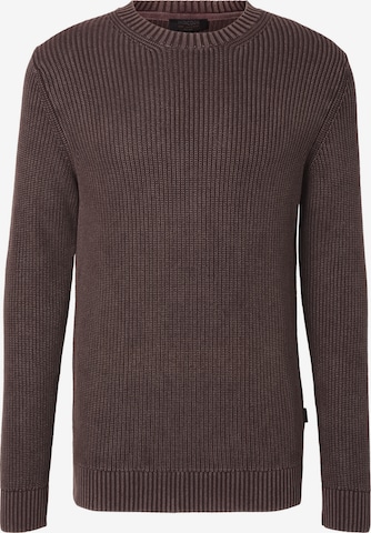 INDICODE JEANS Trui 'Torpedo' in Bruin: voorkant