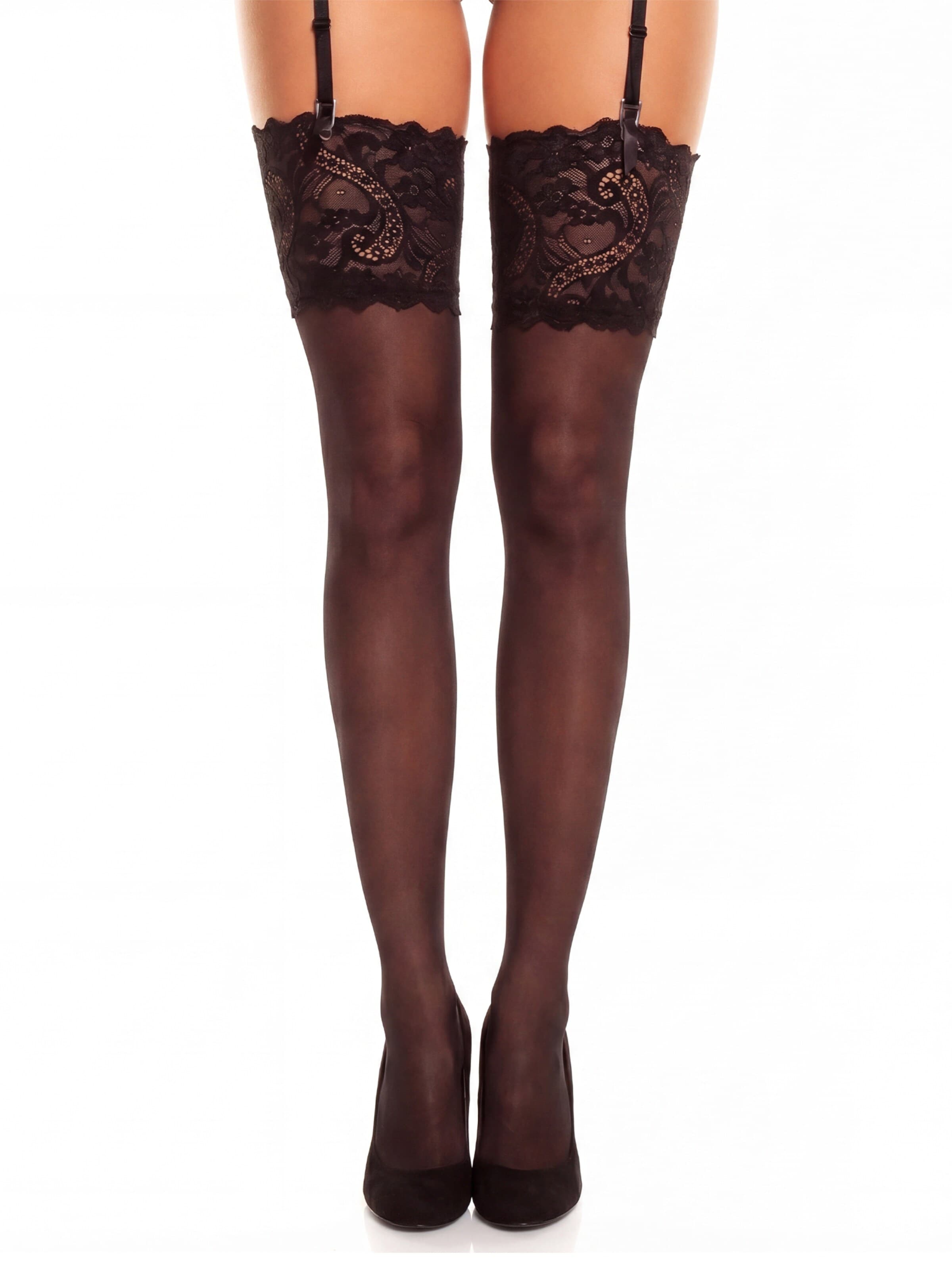 GLAMORY Halterlose Strümpfe 'Dream 20'‌‌‌‌‌‌‌‌ in Schwarz: Vorderseite