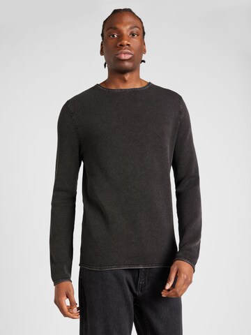 Pull-over QS en noir : devant