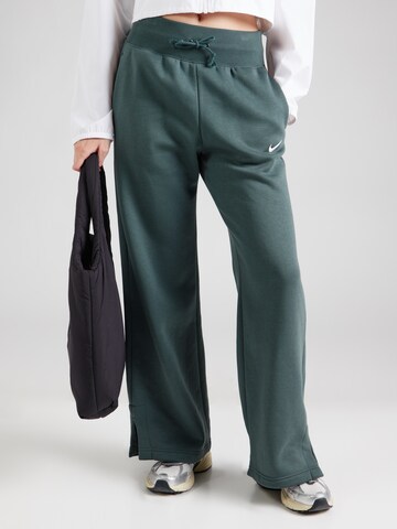 NIKE Wide leg Παντελόνι 'Phoenix Fleece' σε πράσινο: μπροστά