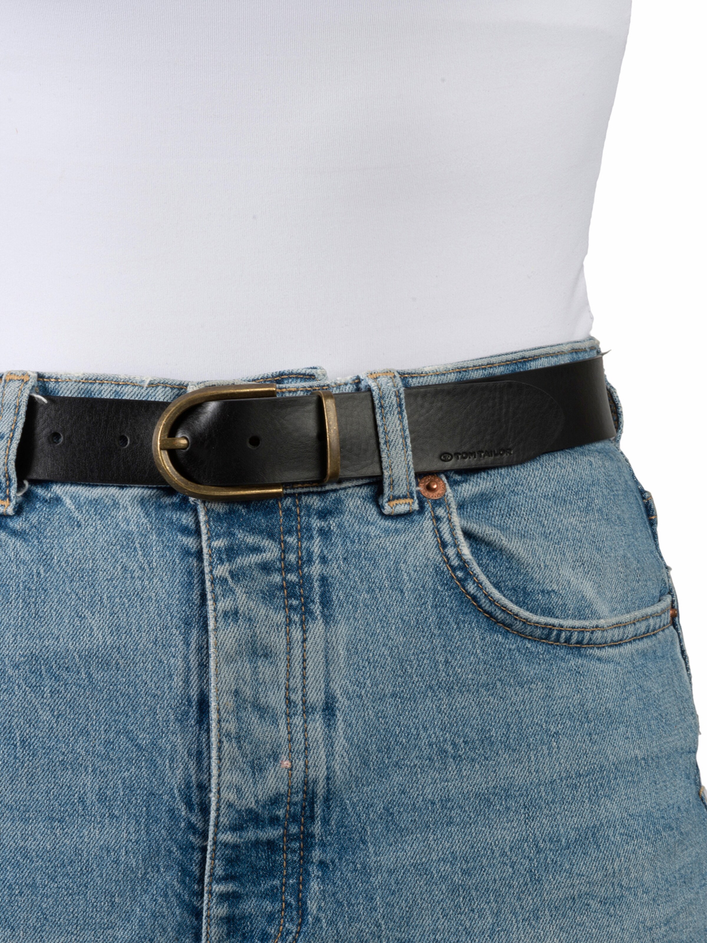 TOM TAILOR Bälte ' TTSYLKE ' i svart: framsida