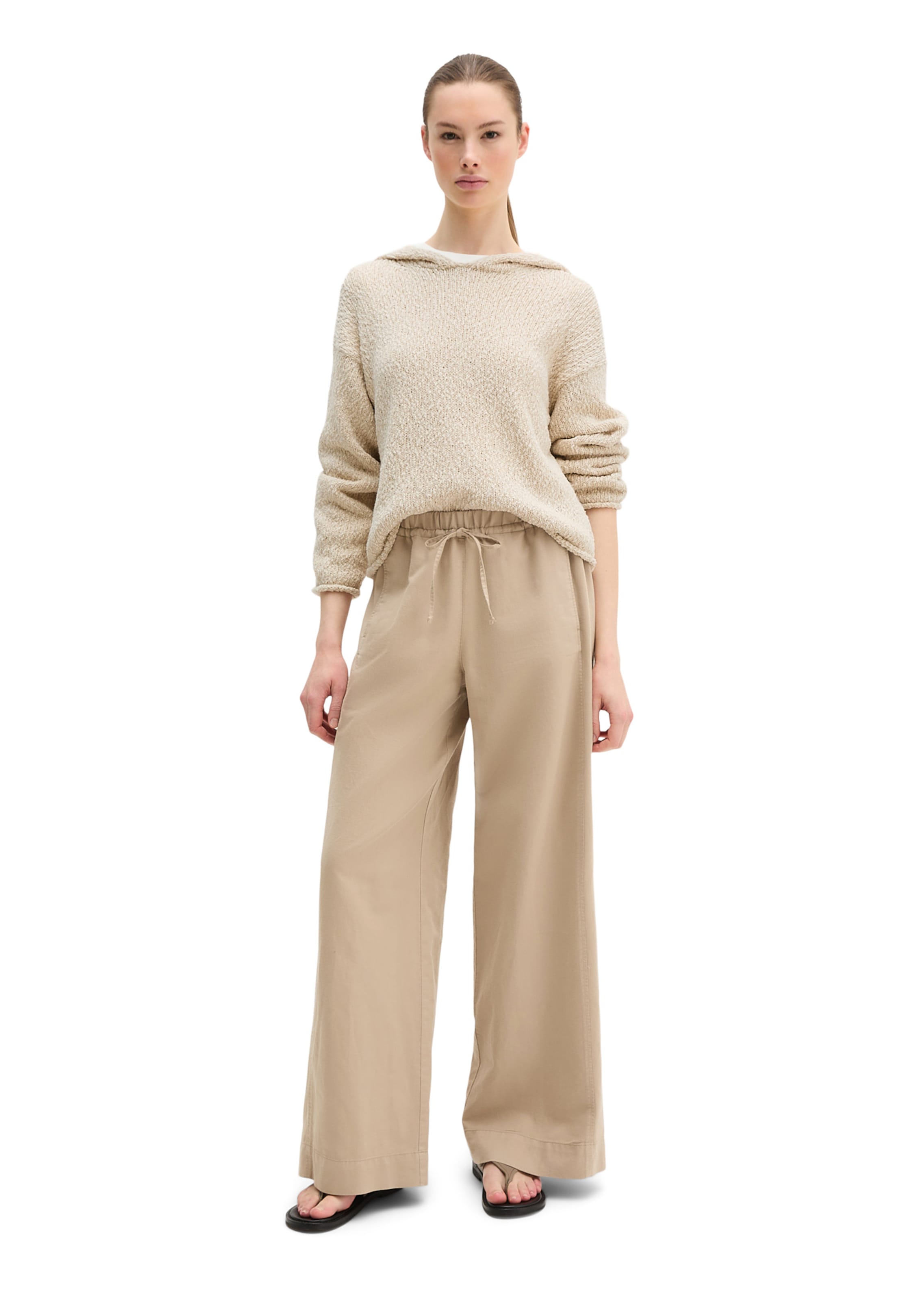 Marc O'Polo Wide leg Trousers in Brown