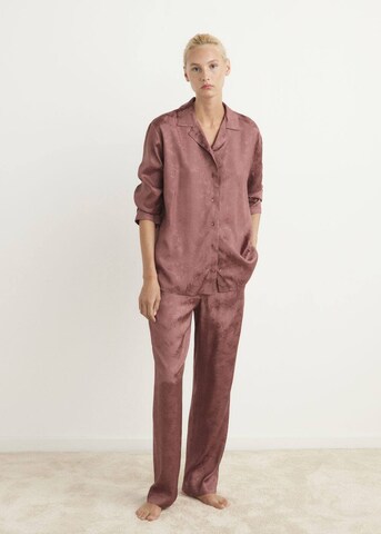 MANGO Pajama Shirt 'Quars' in Brown