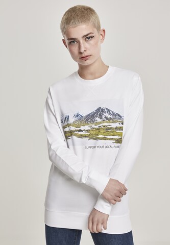 Merchcode Sweatshirt 'Local planet' in Weiß: predná strana