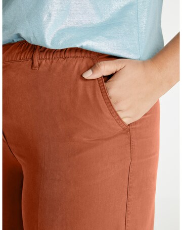 SAMOON Regular Pleated Pants in Brown