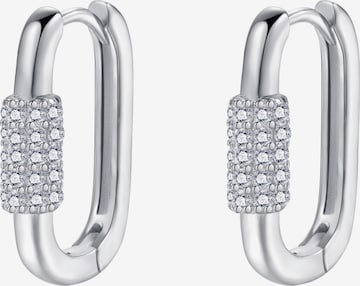 Boucles d'oreilles 'Carabiner' Hey Happiness en argent : devant