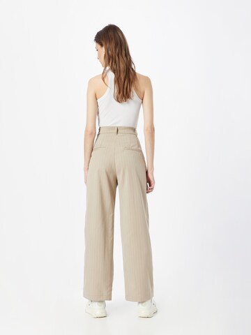 Monki Wide leg Bandplooibroek in Beige