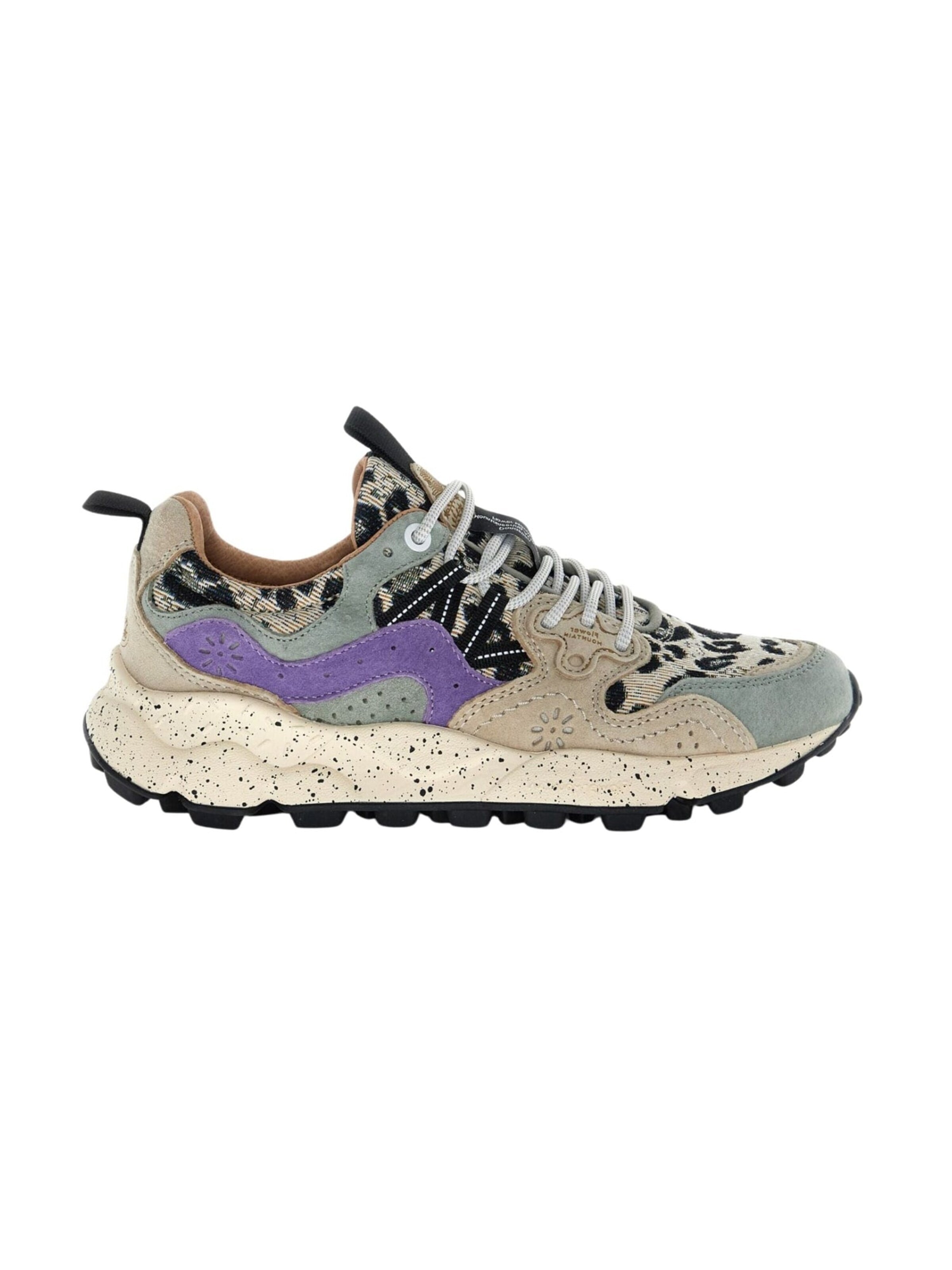Sneaker bassa 'Women's Multicolor Jacquard Fabric and Nubuck Sneakers' di Flower Mountain in grigio: frontale