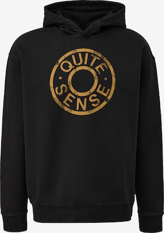 QS Sweatshirt in Zwart: voorkant