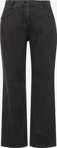 Ulla Popken Flared Jeans in Grey: front