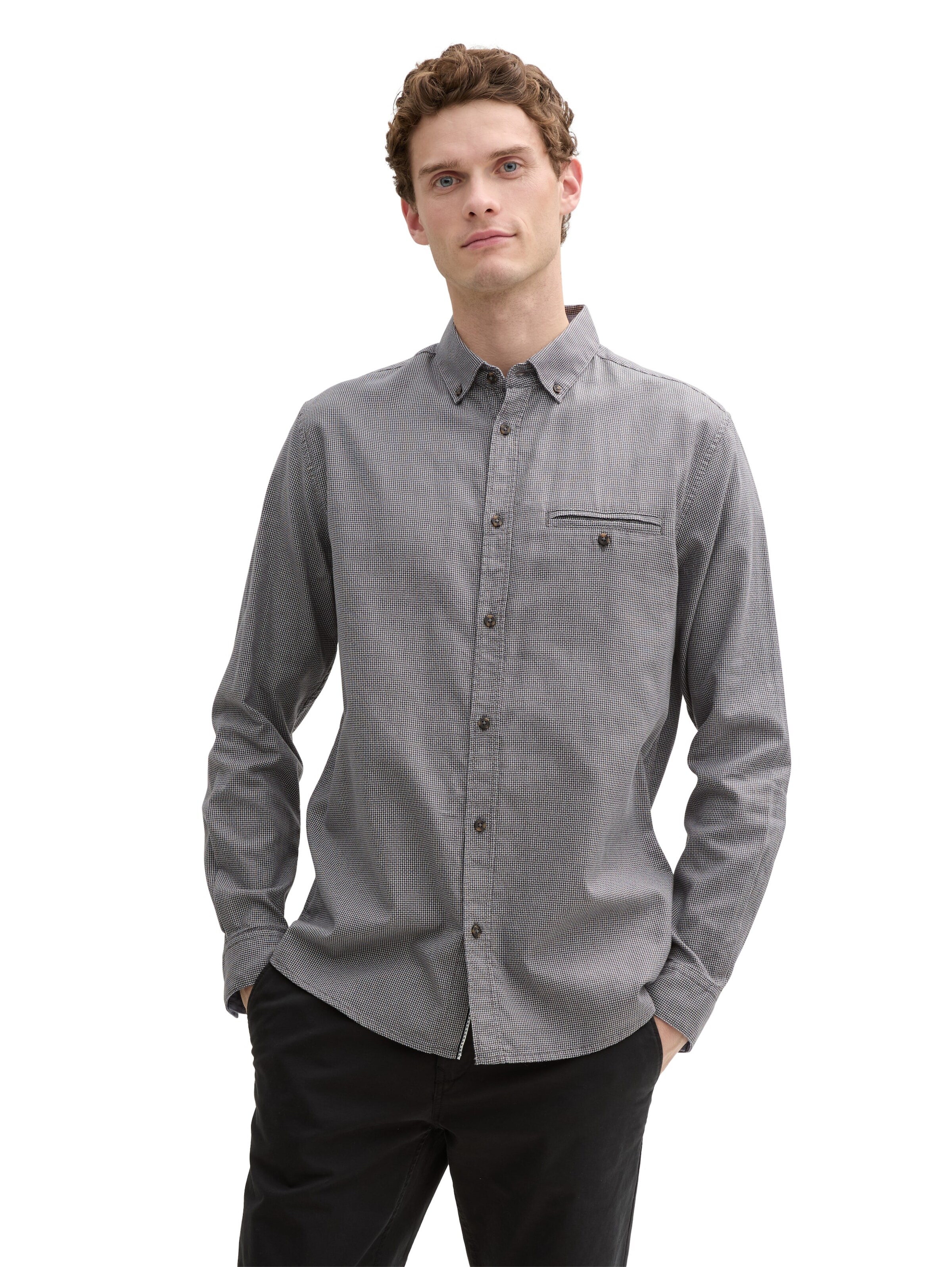 TOM TAILOR Regular Fit Hemd in Grau: Vorderseite