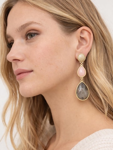 COLLEZIONE ALESSANDRO Earrings 'Svea' in Brown: front