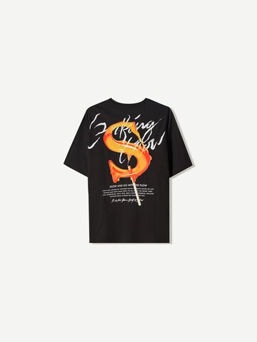 Bershka Тениска в черно