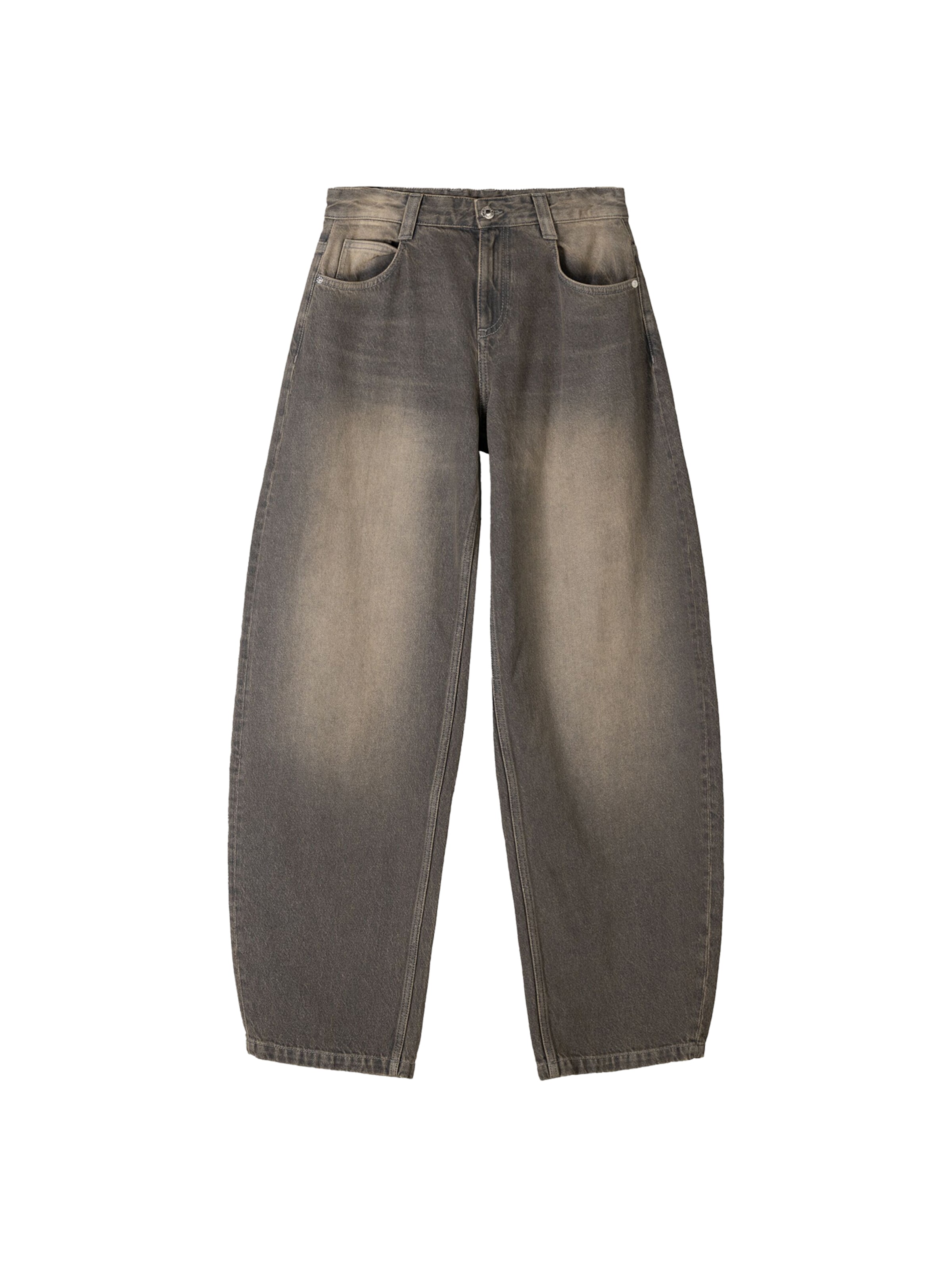 Largi Jeans de la Bershka pe gri: față