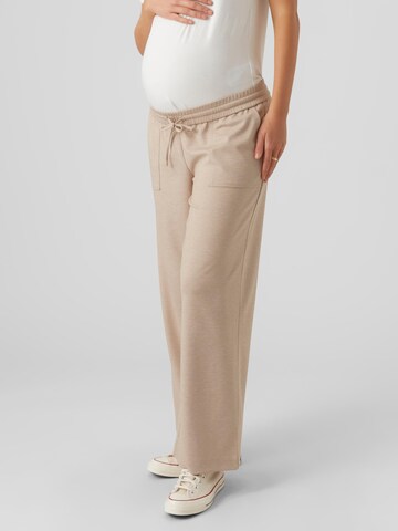 MAMALICIOUS Regular Trousers 'MALIN' in Beige