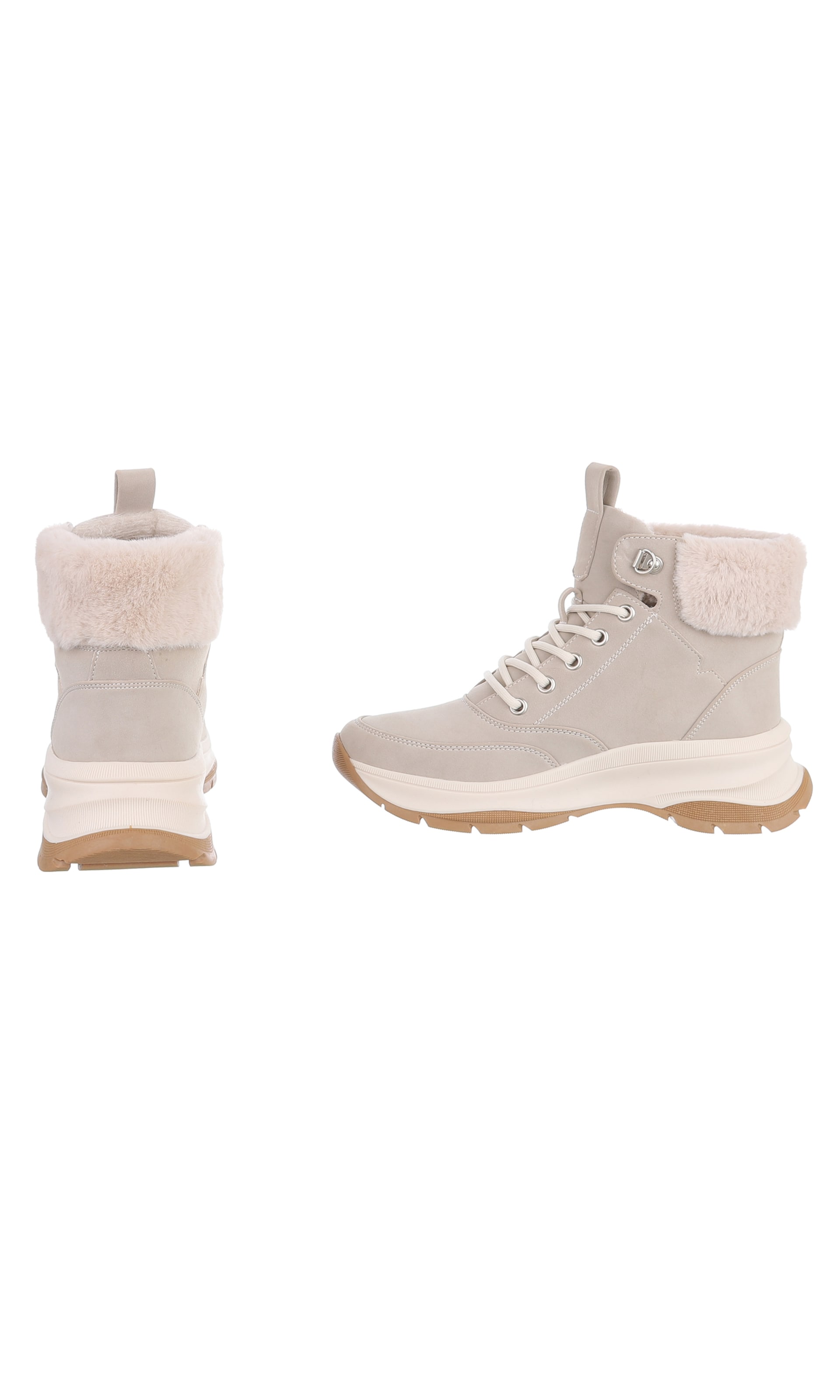 Ital-Design Schnürstiefelette in Beige