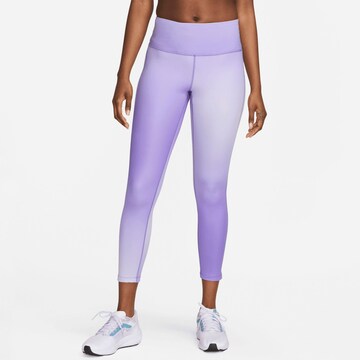 NIKE Skinny Workout Pants in Purple: front