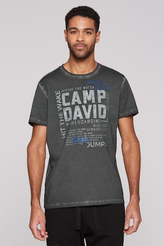 CAMP DAVID Shirt in Black: front