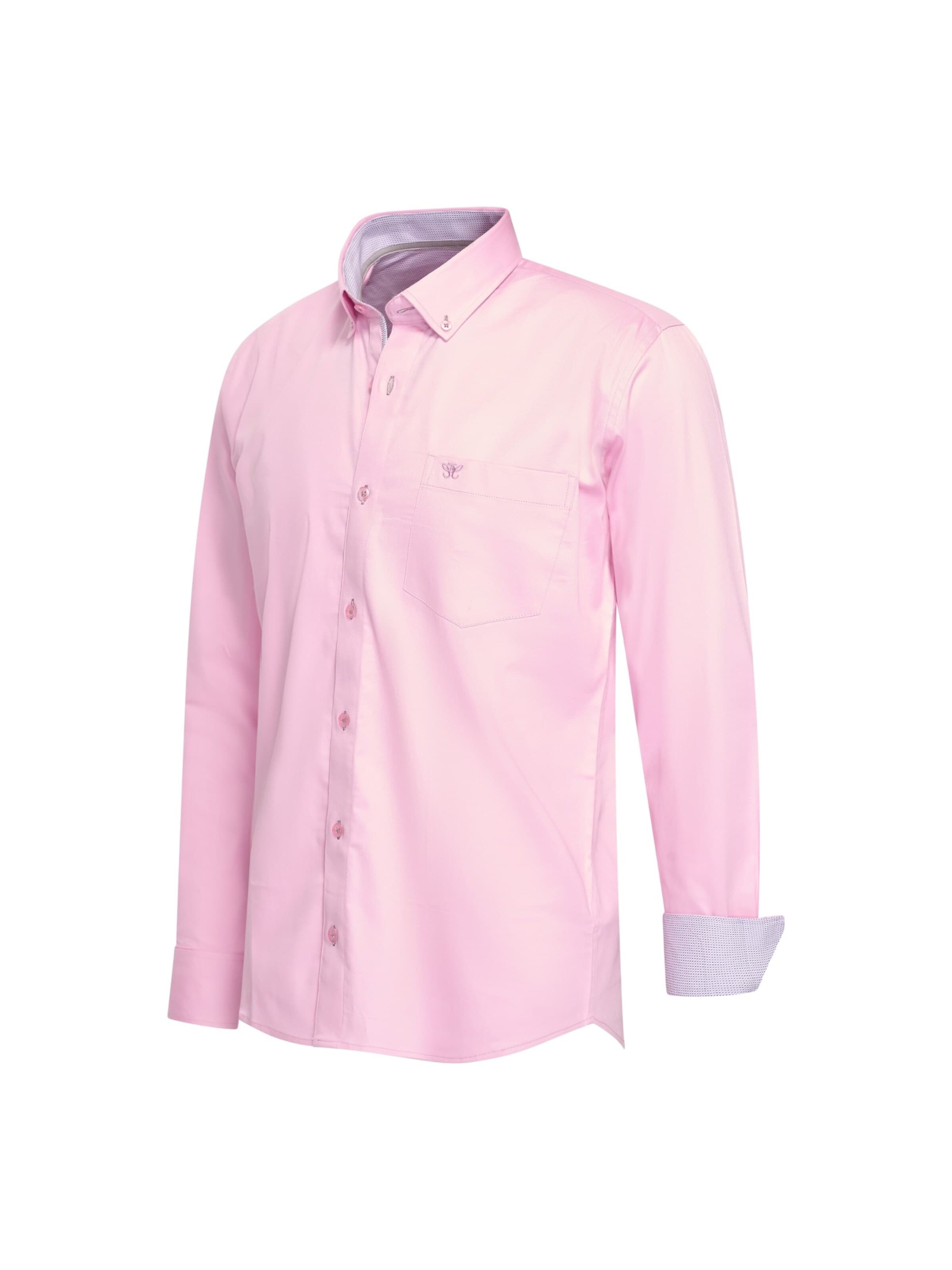 CAPPUCCINO Regular fit Button Up Shirt 'Cappuccino Italia ''Ancona Stretch''' in Pink: front