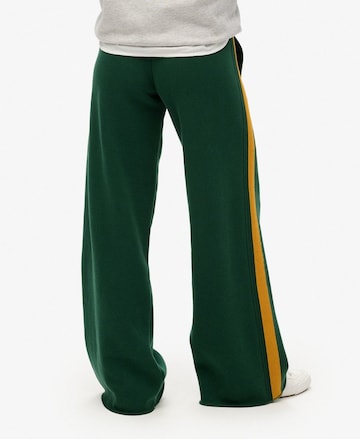 Superdry Wide leg Broek 'Essential' in Groen