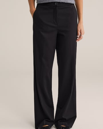 WE Fashion - regular Pantalón de pinzas en negro: frente