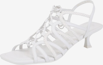 Ekonika Strap Sandals in White: front