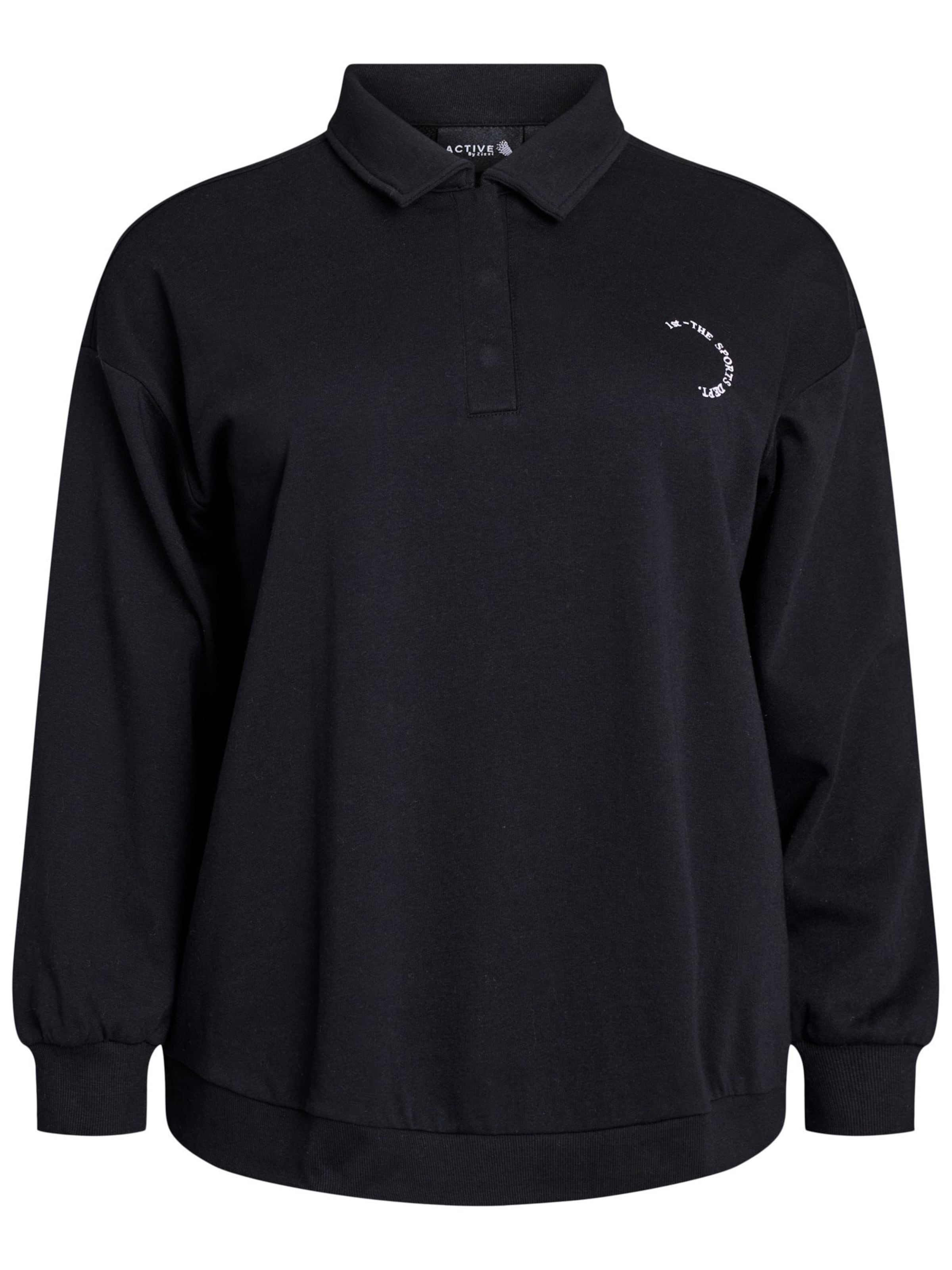 Active by Zizzi Αθλητική μπλούζα φούτερ σε μαύρο: μπροστά