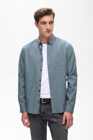 Matinique Slim fit Button Up Shirt in Blue: front