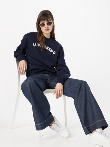 Les Petits Basics Sweatshirt 'Le weekend' in Blue