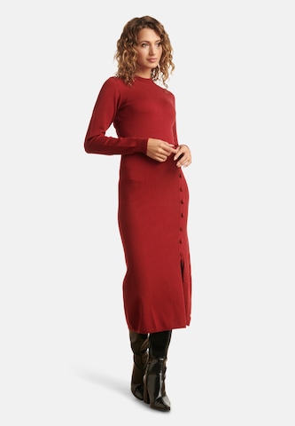 Smashed Lemon Gebreide jurk in Rood
