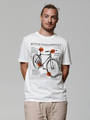 T-Shirt 'Fahrrad Grundlagen' Watapparel en blanc : devant