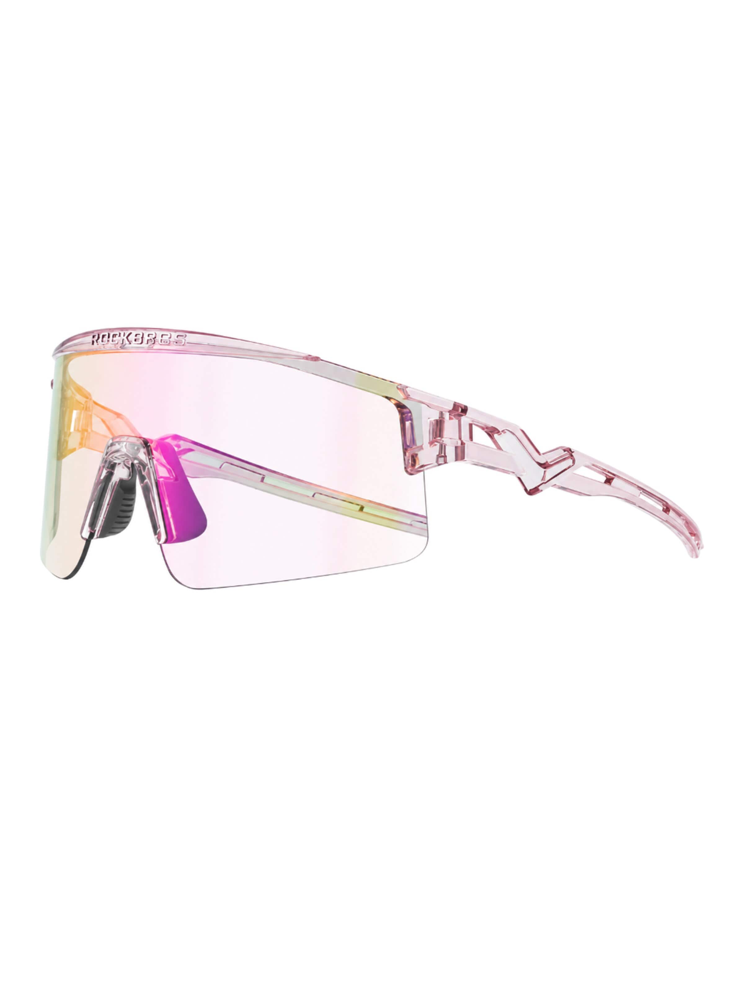 ROCKBROS Sports Glasses 'Photochrome Fahrradbrille UV400' in Pink: front