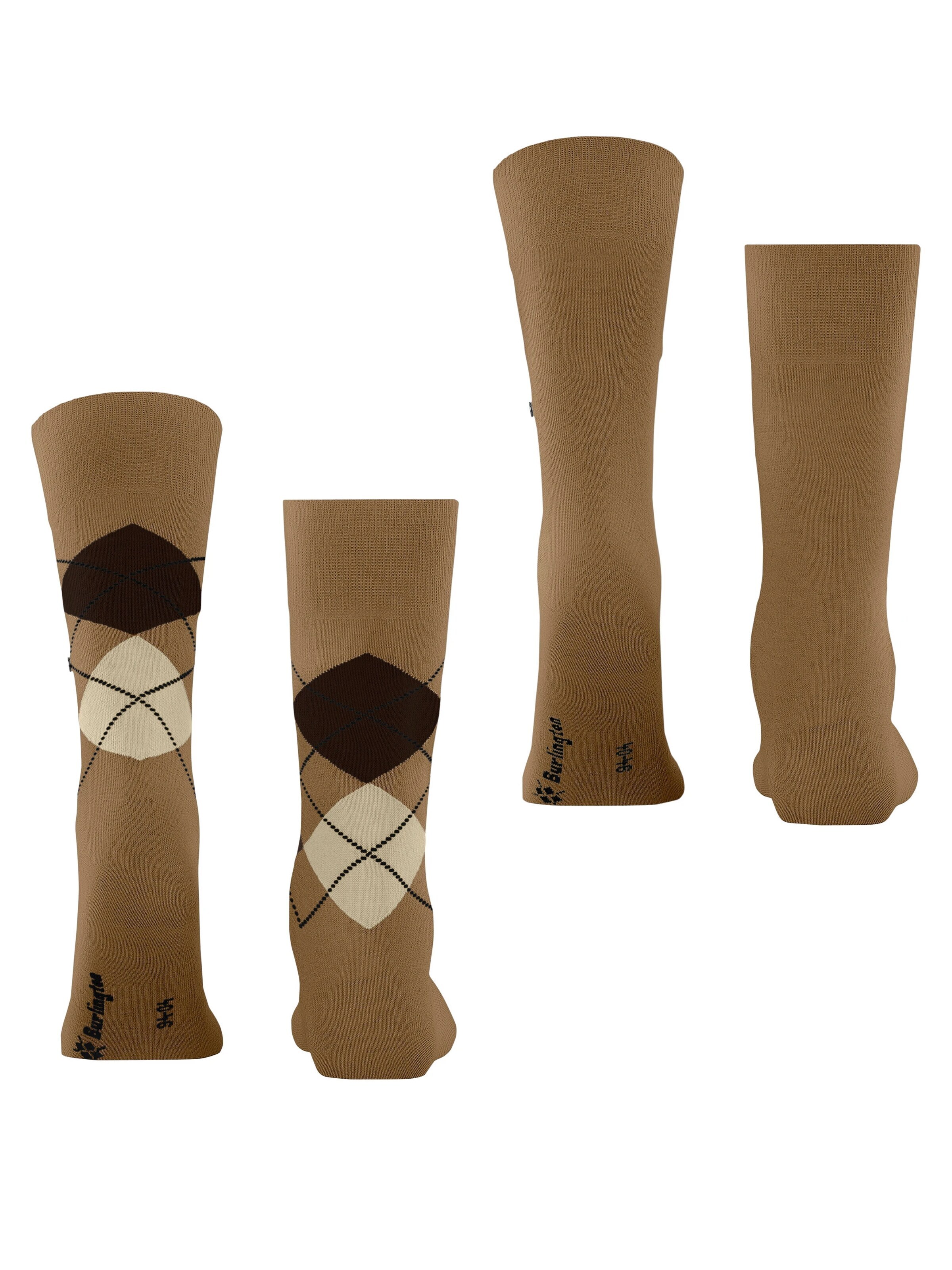 BURLINGTON Socks 'Everyday Argyle Mix 2-Pack' in Brown