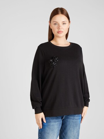 ONLY Carmakoma Sweatshirt i svart: framsida