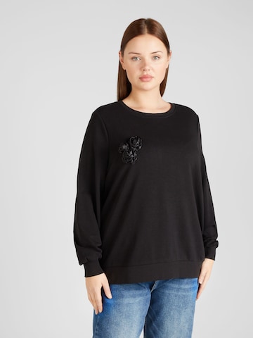 ONLY Carmakoma Sweatshirt in Black: front