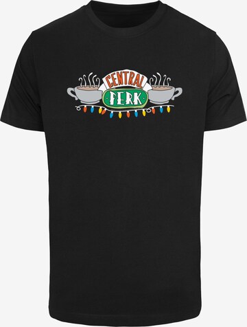 ABSOLUTE CULT Shirt 'Friends - Central Perk Christmas Lights' in Zwart: voorkant