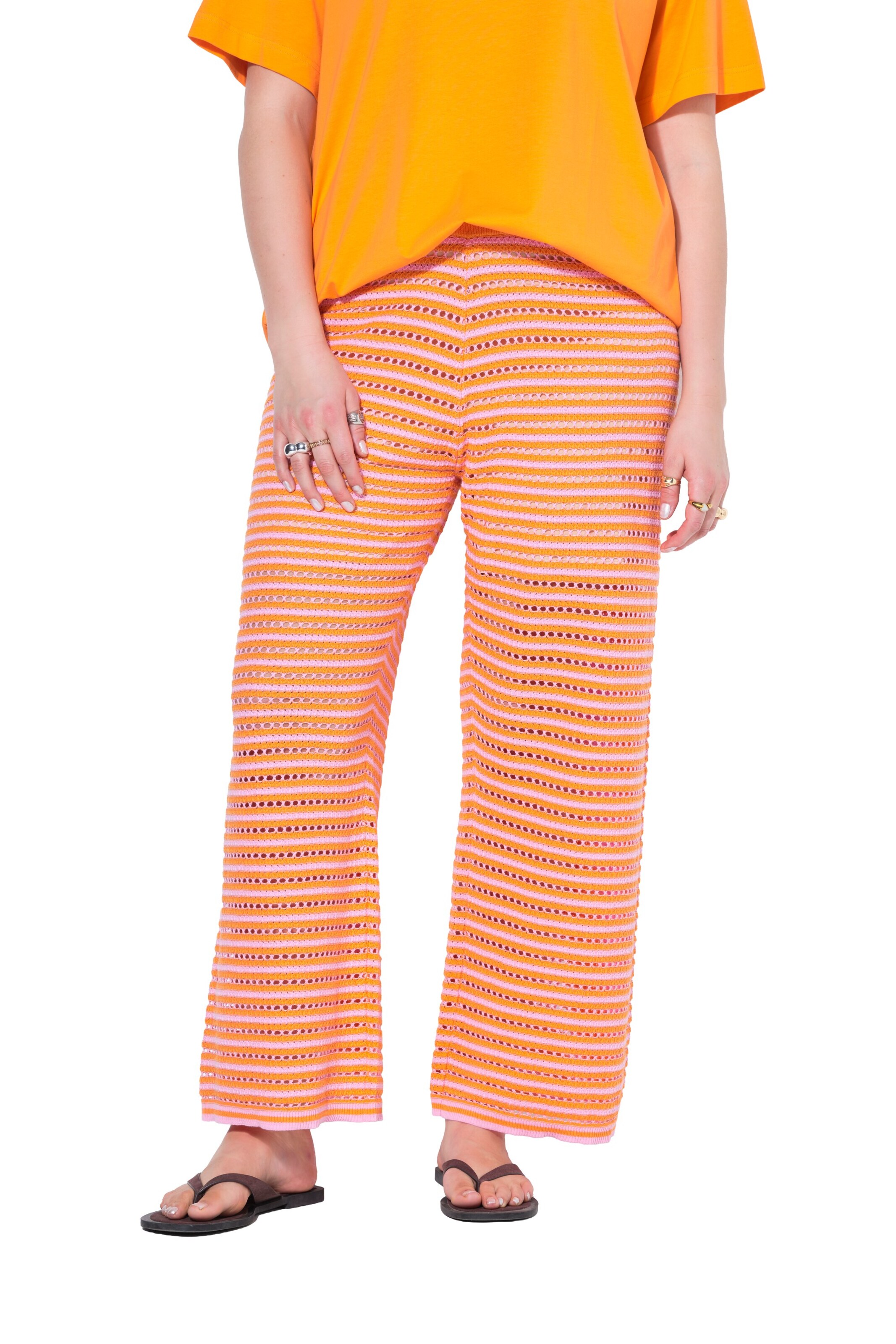 Studio Untold Wide leg Broek in Oranje: voorkant