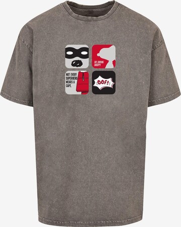 T-Shirt 'Peanuts - Superhero' Merchcode en gris : devant