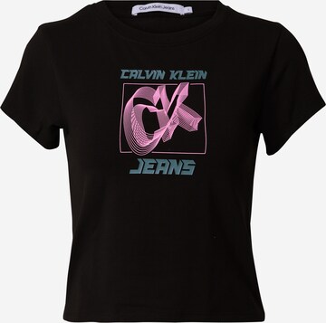 T-shirt 'HYPER REAL' Calvin Klein Jeans en noir : devant