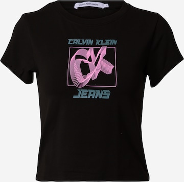 T-shirt 'HYPER REAL' Calvin Klein Jeans en noir : devant