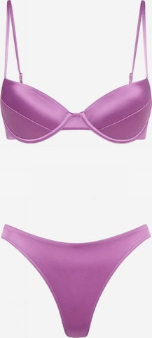 Kalaia - Balconet Bikini 'Blue Leopard Balconette Bikini' en lila: frente